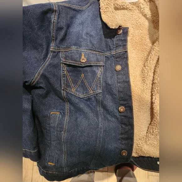 Men's XXL Wrangler Sherpa Denim Jean Jacket - Picture 5 of 10